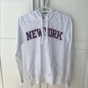 Sz xs New York (knicks) white mesh hoodie NBA